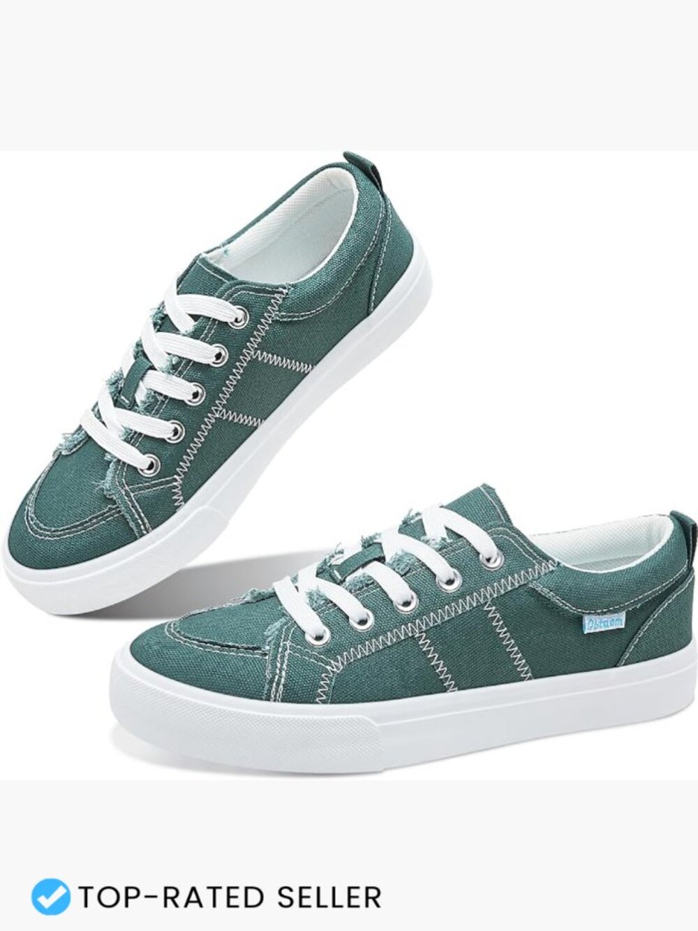 Cute Lace Up Canvas Sneakers Low Top Washed Flat Comfortable Walking Shoes